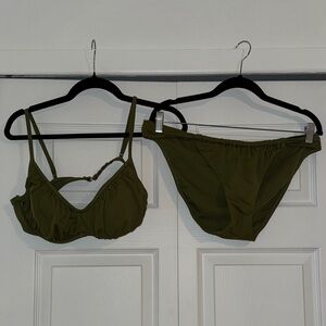 Shade & Shore Olive Green Bikini *NWOT* (L - 12/14)